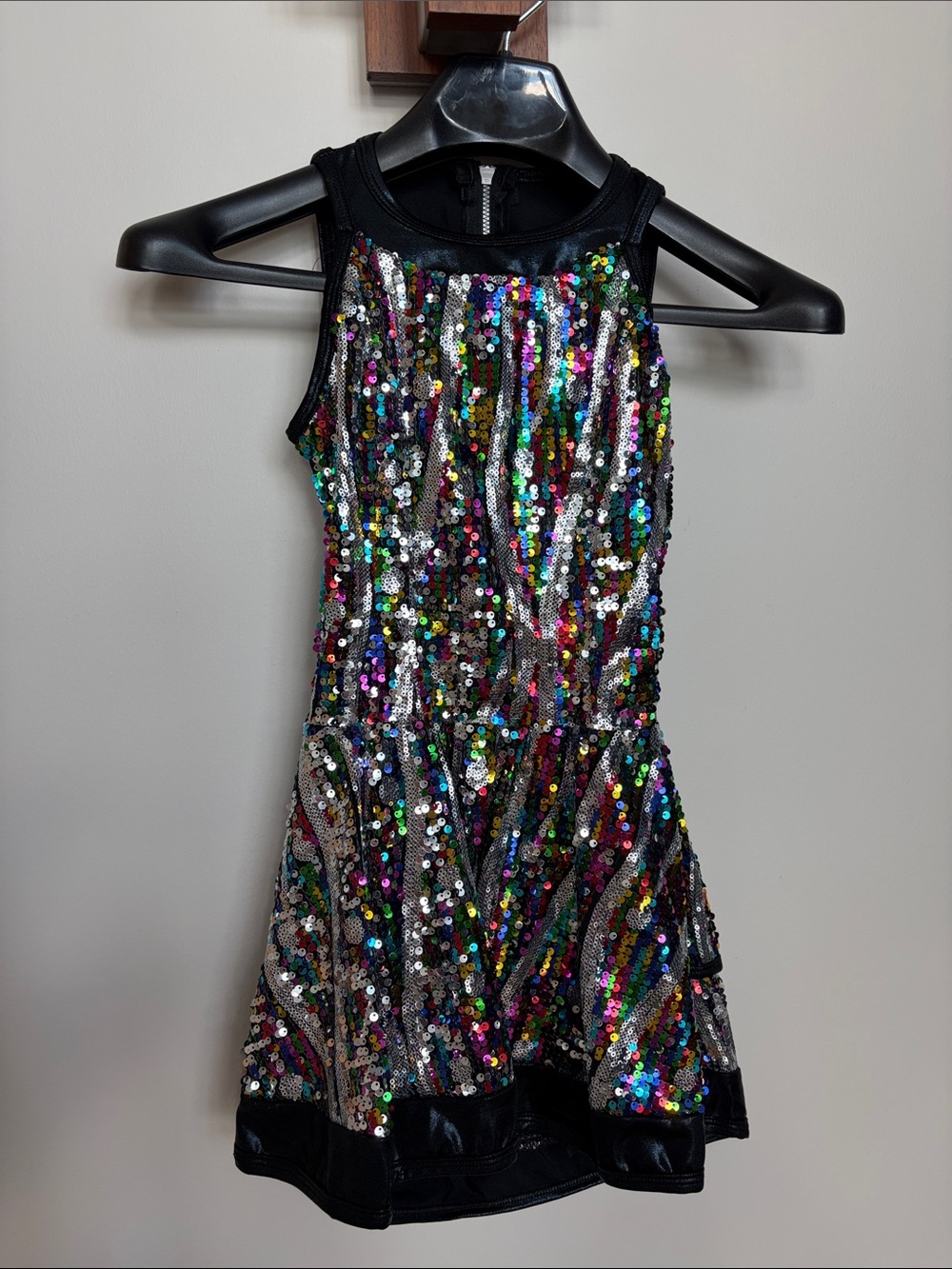 Black Multicolor Sequin Dance Dress for Kids